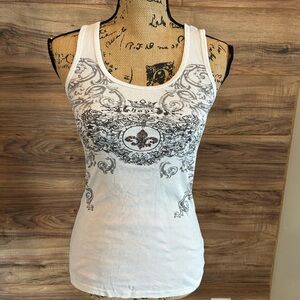 RAR white graphic tank top